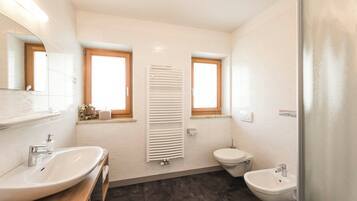 Dusche, Haartrockner, Bidet, Handtücher