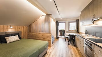 1 slaapkamer, een bureau, een strijkplank/strijkijzer, wifi