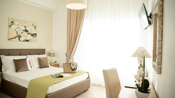 Down duvets, memory-foam beds, minibar, in-room safe