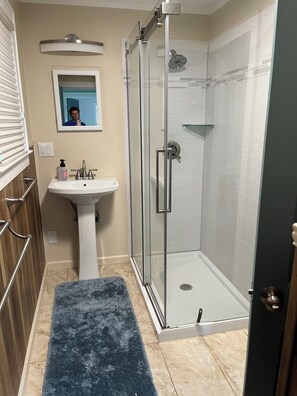 Shower, hair dryer, towels, soap - Water front estate on farm cidery.  Pet friendly with inviting private beach. (Kilmarnock)