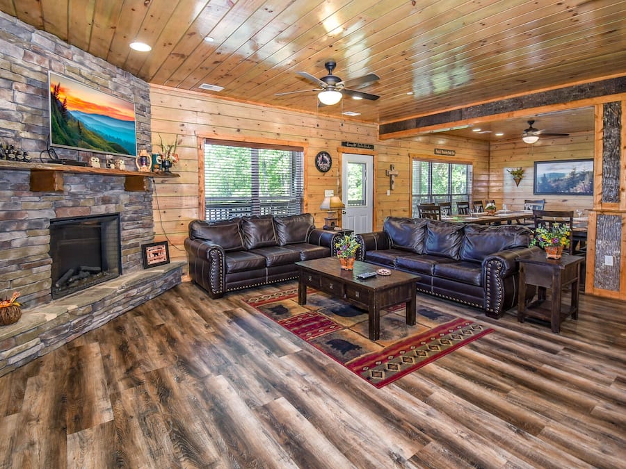 Cabaña familiar | Área de sala de estar | Televisión de pantalla plana