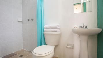 Shower, towels, soap