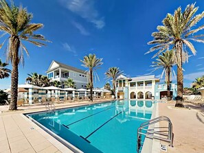 Outdoor pool, a heated pool