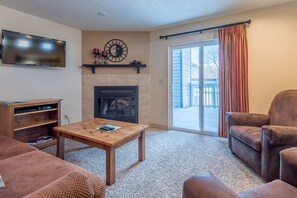 TV, fireplace, DVD player
