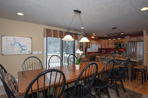 House, Multiple Beds, Fireplace | Private kitchen | Full-size fridge, microwave, oven, dishwasher
