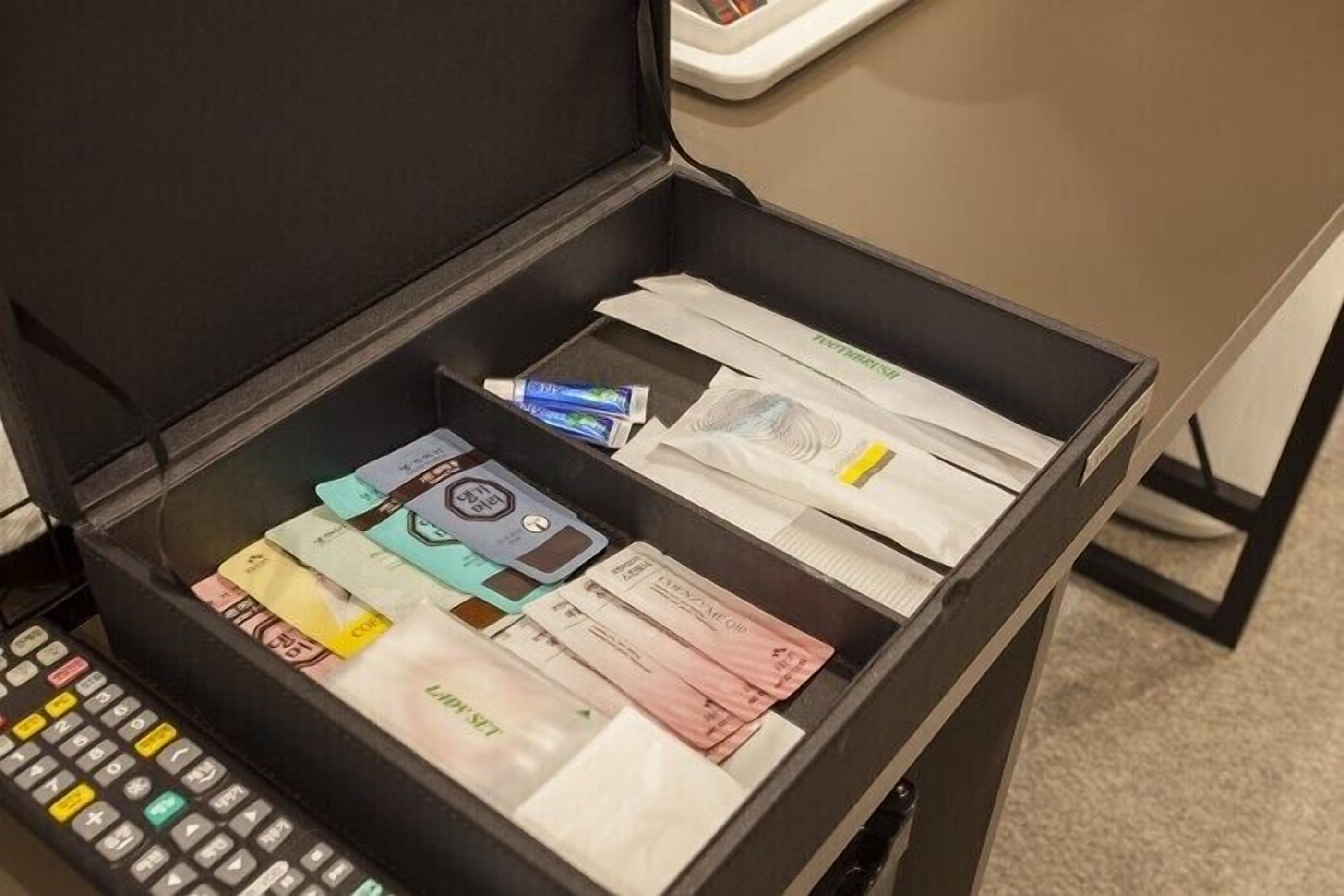 free toiletries, hair dryer, slippers, bidet