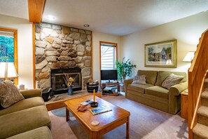 Fireplace, DVD player