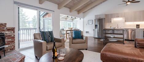 Een televisie, een open haard, Netflix en Hulu