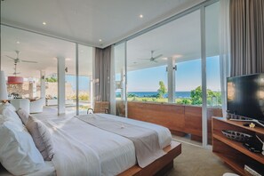 Luxury Villa, 3 Bedrooms, Private Pool, Sea View | 3 bedrooms, desk, soundproofing, iron/ironing board - Deep Blue Villa (Seririt)