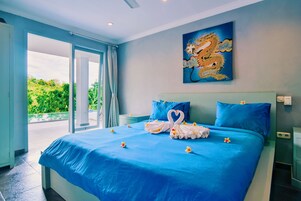 Villa panorámica, 2 habitaciones, piscina privada, vistas al mar | 2 dormitorios y wifi gratis