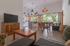 Deluxe Villa, 3 Bedrooms, Private Pool | Living area | Smart TV, DVD player - Villa Udara (Sukasada)