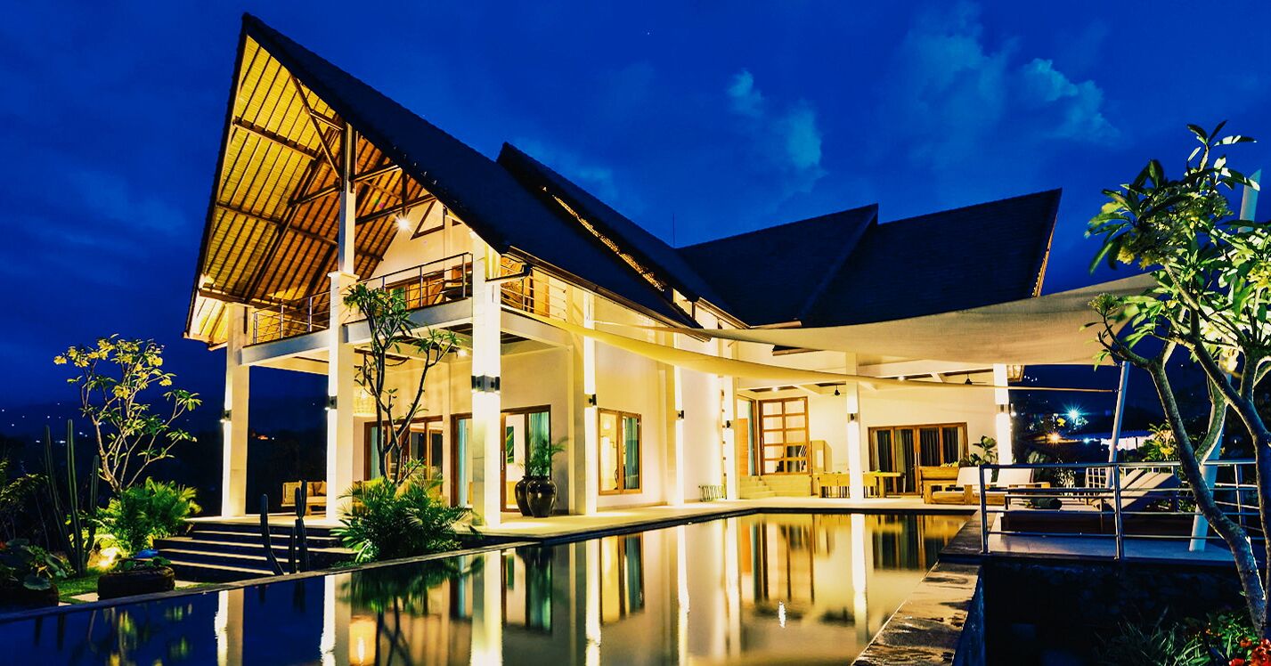 Front of property – evening/night