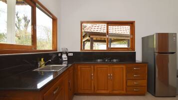 Family Villa, 3 Bedrooms, Private Pool | Private kitchenette | Full-size fridge, stovetop, coffee/tea maker, electric kettle