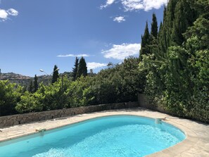 Outdoor pool - Above MONACO Beautiful Air C. Villa Panoramic Sea views. Private Pool&Parkings (La Turbie)