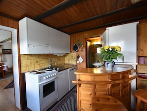 Apartment | Private kitchen - Lovely Apartment With Terrace, Balcony, Heating, Parking (Obersaxen)