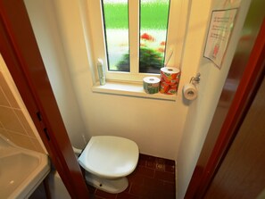 House | Bathroom | Shower, towels - Detached House With Pool in the Garden, on the Bank of the River (Rakousy)