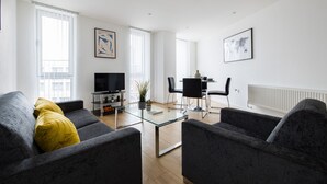Two Bedroom Apartment (Flat 8) | Living area | Flat-screen TV - The Hoxton Apartments (London)