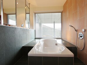 Villa | Bathroom | Bathtub, towels - Luxurious Villa in Maria Alm Near Ski Area (Saalfelden am Steinernen Meer)