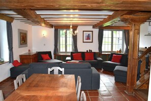 House | Living room - Vintage Farmhouse With Garden, Roofed Terrace (Gouvy)