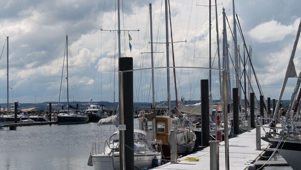 A marina with multiple sailboats docked at the piers. - Attractive Apartment in Boltenhagen near Sea (Boltenhagen)