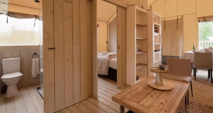 Cozy Tent Lodge in Pittem With Veranda,barbecue