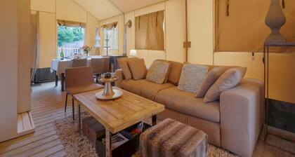 Cozy Tent Lodge in Pittem With Veranda,barbecue