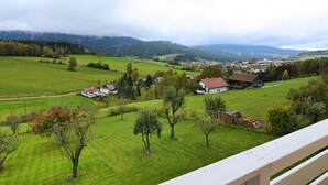 A rural landscape with houses, a road, and a distant town. - Spacious Villa near Forest in Buchet (Lam)