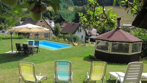 Outdoor pool - Holiday Home With Large Garden, Private Swimming Pool, Beautiful View and Directly by the Piste (Dolni Dvur)
