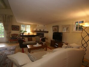 Villa | Living room | Fireplace, DVD player - Amazing Villa in Saint Paul de Vence With Private Pool (Saint-Paul-de-Vence)
