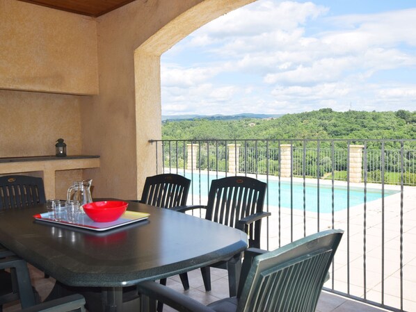 House | Balcony - Quiet Holiday Home in Les Vans With Pool (Les Vans)