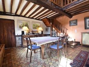 Dining - Gorgeous Norman Half-timbered House With Heated Swimming Pool, Sauna, Bar, Billiards (Saint-Etienne-l'Allier)