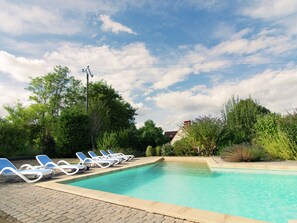 Outdoor pool - Holiday Home in the Lot With Beautiful Private Swimming Pool and Fantastic View (Anglars-Nozac)