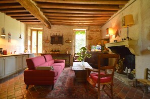 House | Living room - Mansion in Champvert With Pond View Terrace (Champvert)