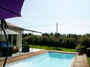 Outdoor pool - Modern Holiday Home With Private Swimming Pool, air Conditioning and Enclosed Garden (Piolenc)