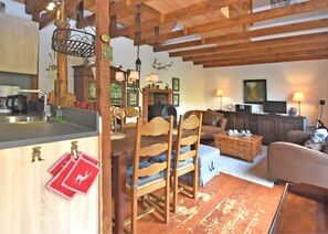 Ferienhaus | Wohnzimmer | Kamin