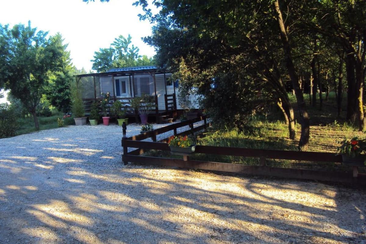 Stacaravan, 2 slaapkamers | Terras