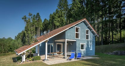 Modern Wooden Chalet Situated in the Middle of the Wood