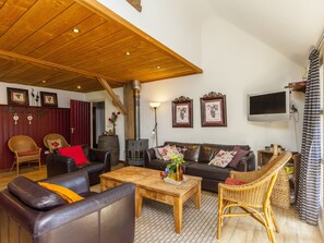 House | Living room | Fireplace - Farmhouse in Balkbrug With Sauna (Balkbrug)