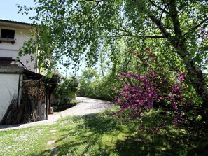 A paved pathway leading to a building with a white exterior and a visible window. - Belvilla by OYO Il Cerro (San Marcello Piteglio)