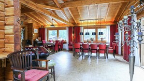 Dining - Beautiful Finnse Style Log Cabin with Swimming Pool, Sauna, Hot Tub (Bergentheim)