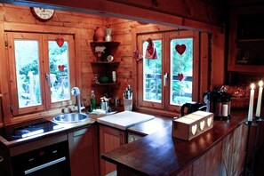 Chalet | Private kitchen | Highchair - Chalet Near Bitche With Private Sauna (Bousseviller)
