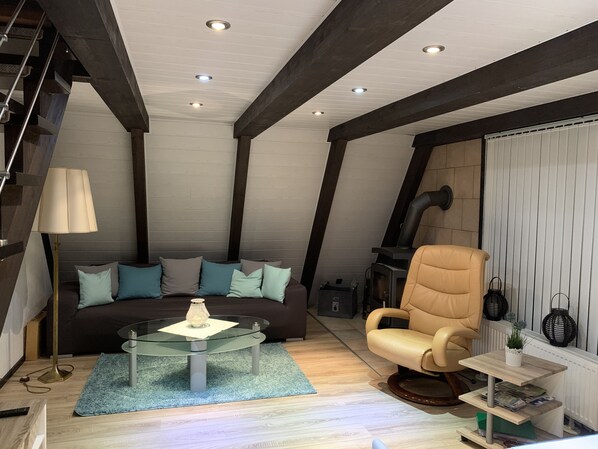 TV, fireplace, table football