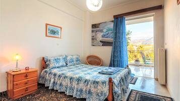 2 bedrooms, blackout curtains, iron/ironing board, travel cot