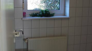 Apartment | Bathroom | Shower, hair dryer, towels