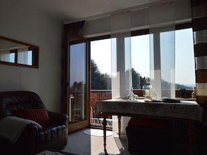 Living room - Comfortable and Stylishly Furnished Apartment With Marvellous View and Private Garden (Schauren)