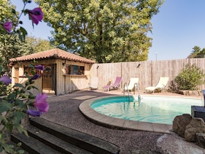 Outdoor pool, a heated pool - Luxurious Restored Building With Heated Swimming Pool, Terraces and Jacuzzi (Lacapelle-Marival)