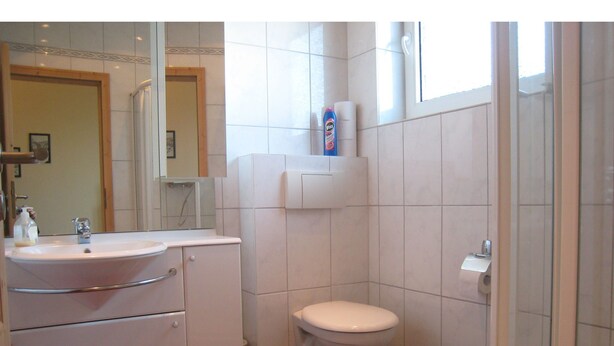 Bathroom - Modern Apartment in Mehren, Germany Near Lake (Mehren)