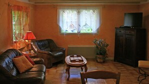 Cottage | Living room | DVD player - Alluring Cottage in Barjols With Roofed Terrace (Barjols)