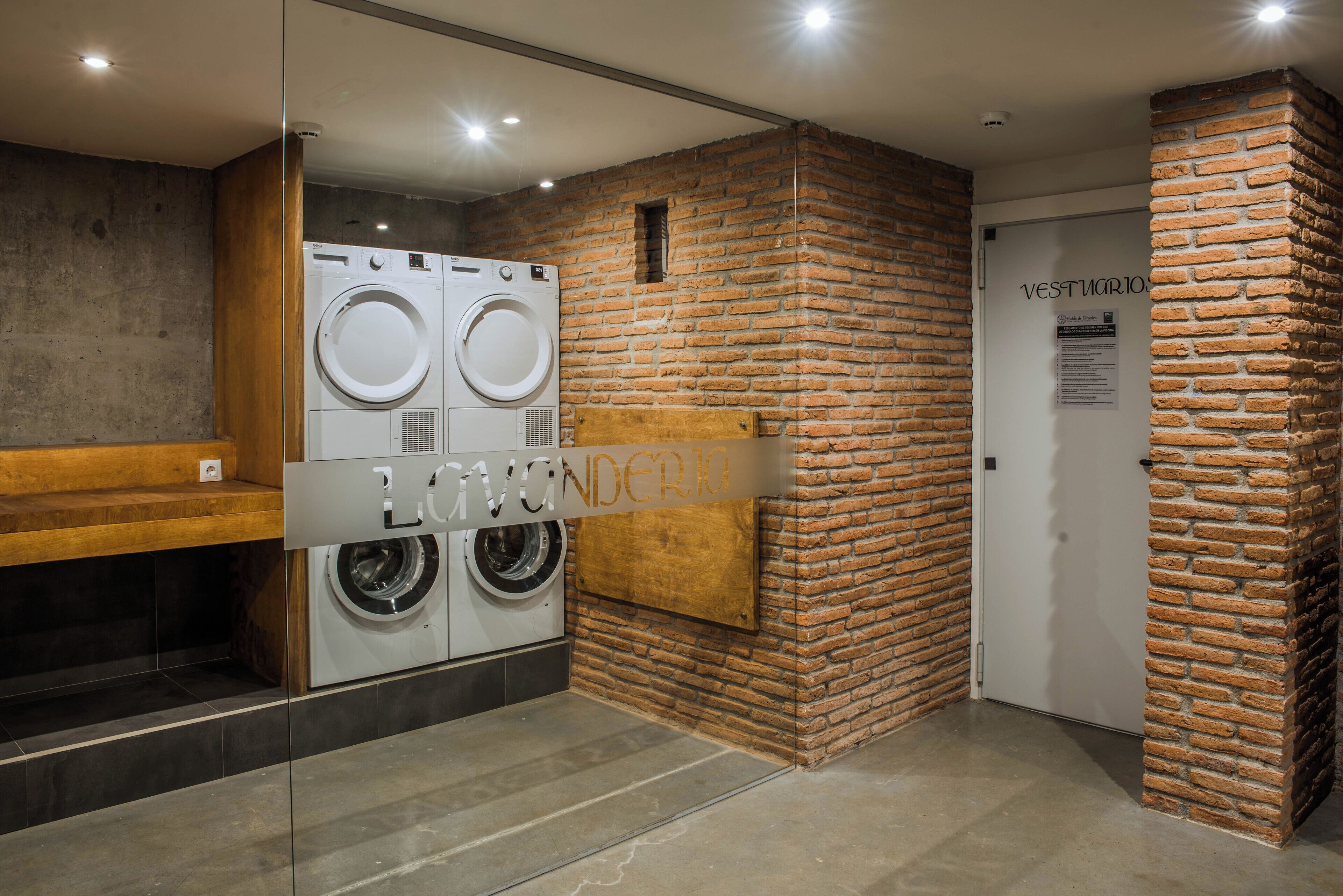 A laundry area with a sign that reads "LAVENDER."
