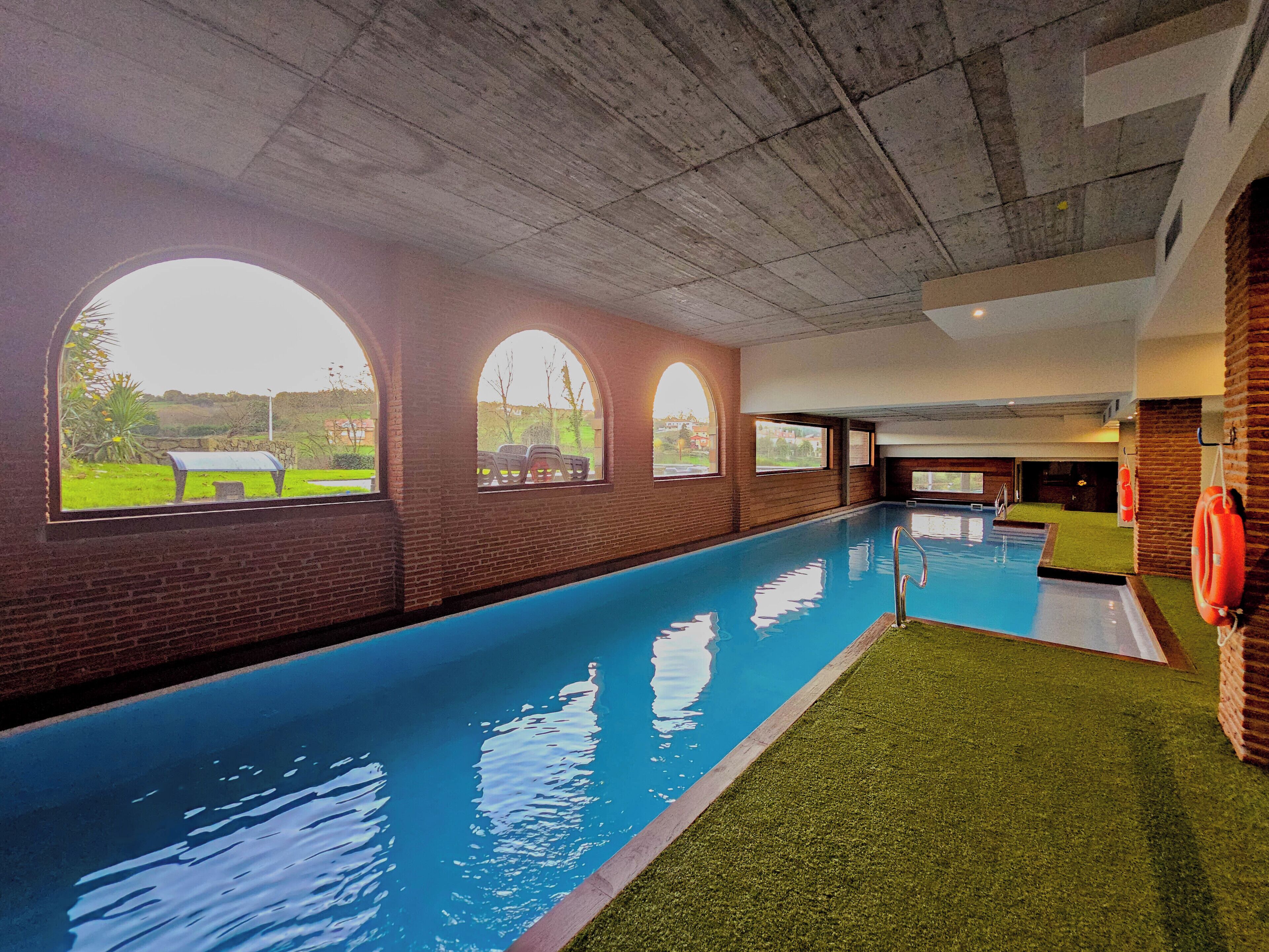 Indoor pool, seasonal outdoor pool, open noon to 8:00 PM, pool loungers